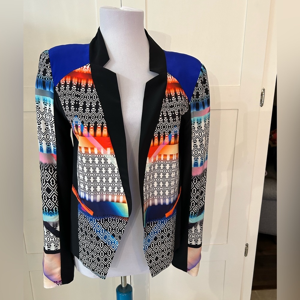 ALICE & TRIXIE Silk Blazer Geometric Print - Small